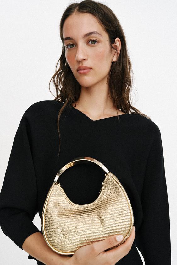 BAG WITH METALLIC HANDLE DETAIL from Zara - $59.90