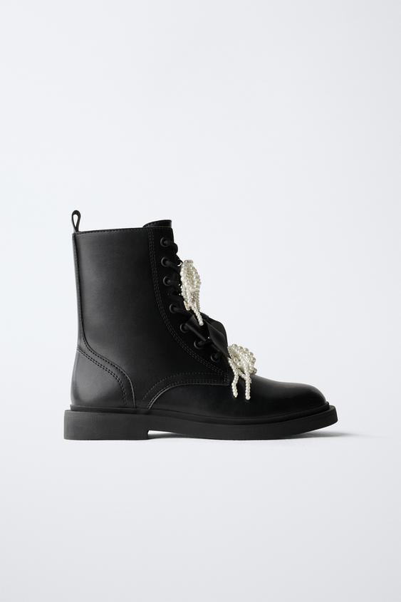 BOOTS WITH BOW DETAIL - Black by Zara - Image 0