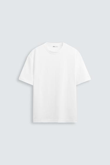 Zara BASIC REGULAR FIT T-SHIRT - White