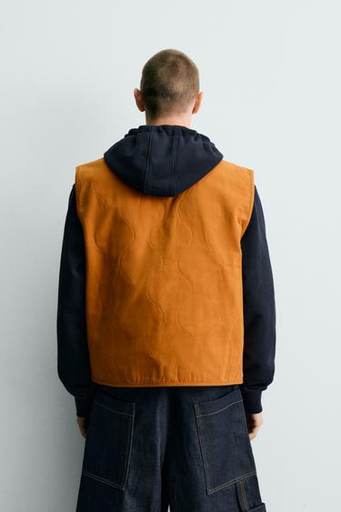 WASHED TOPSTITCHED WAISTCOAT - Orange by Zara - Image 2