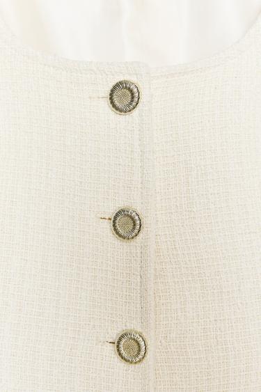BLAZER STRUCTURÉ DÉCOLLETÉ ARRONDI - Écru de Zara - Image 7