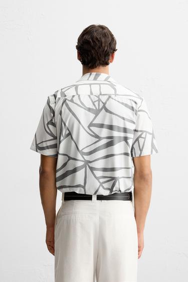 ABSTRACT PRINT STRETCH SHIRT - White by Zara - Image 2