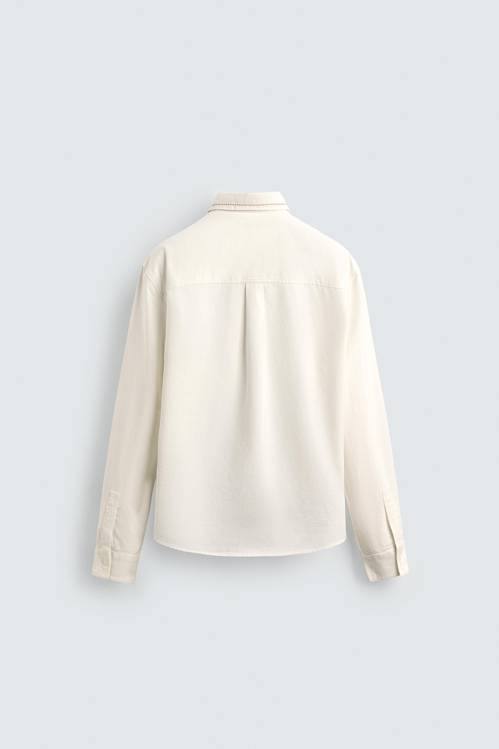 EMBROIDERED COTTON - LINEN SHIRT