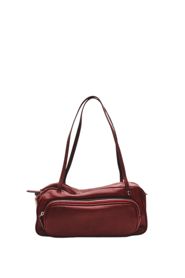 Medium Nappa leather bowling bag — Magenta 1
