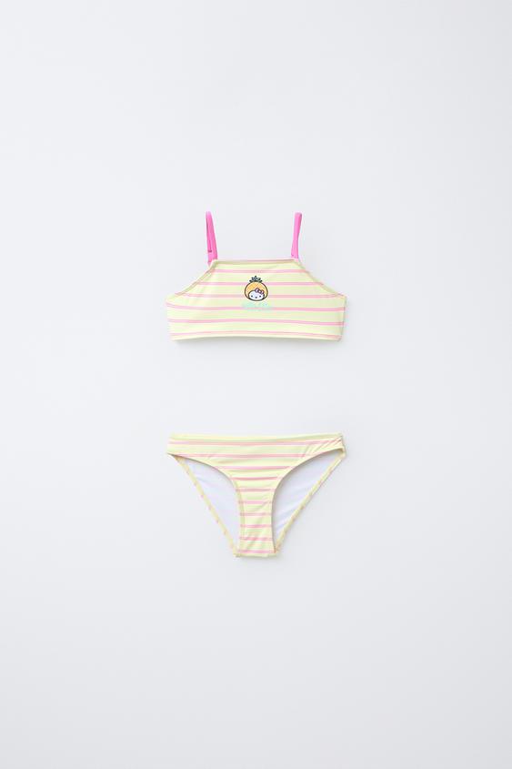 6-14 YEARS / HELLO KITTY © STRIPED BIKINI - Light yellow by Zara - Image 0