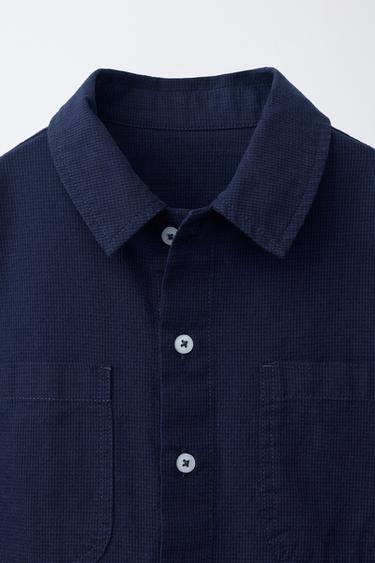 ZARA TIMELESS - CHEMISE À CARREAUX AVEC COTON ET LIN - Indigo de Zara - Image 5