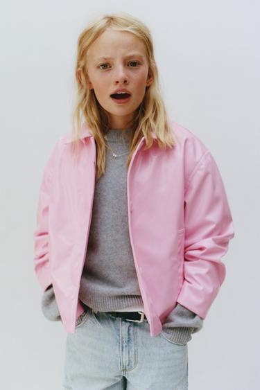 LEATHER EFFECT JACKET - Pink by Zara