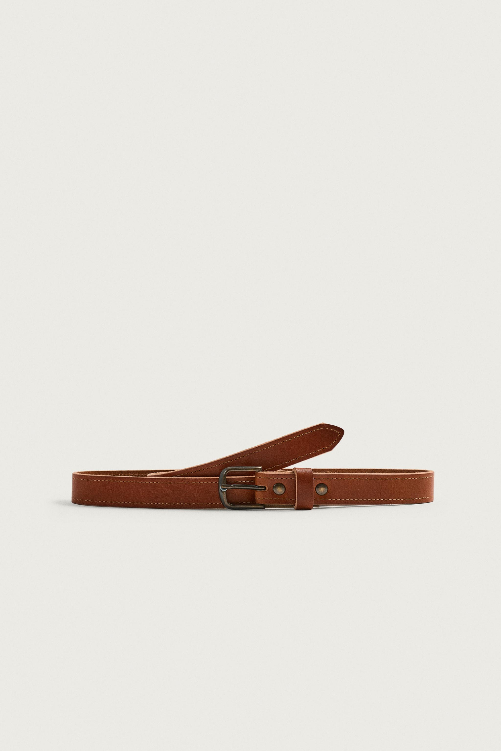 VINTAGE EFFECT LEATHER BELT