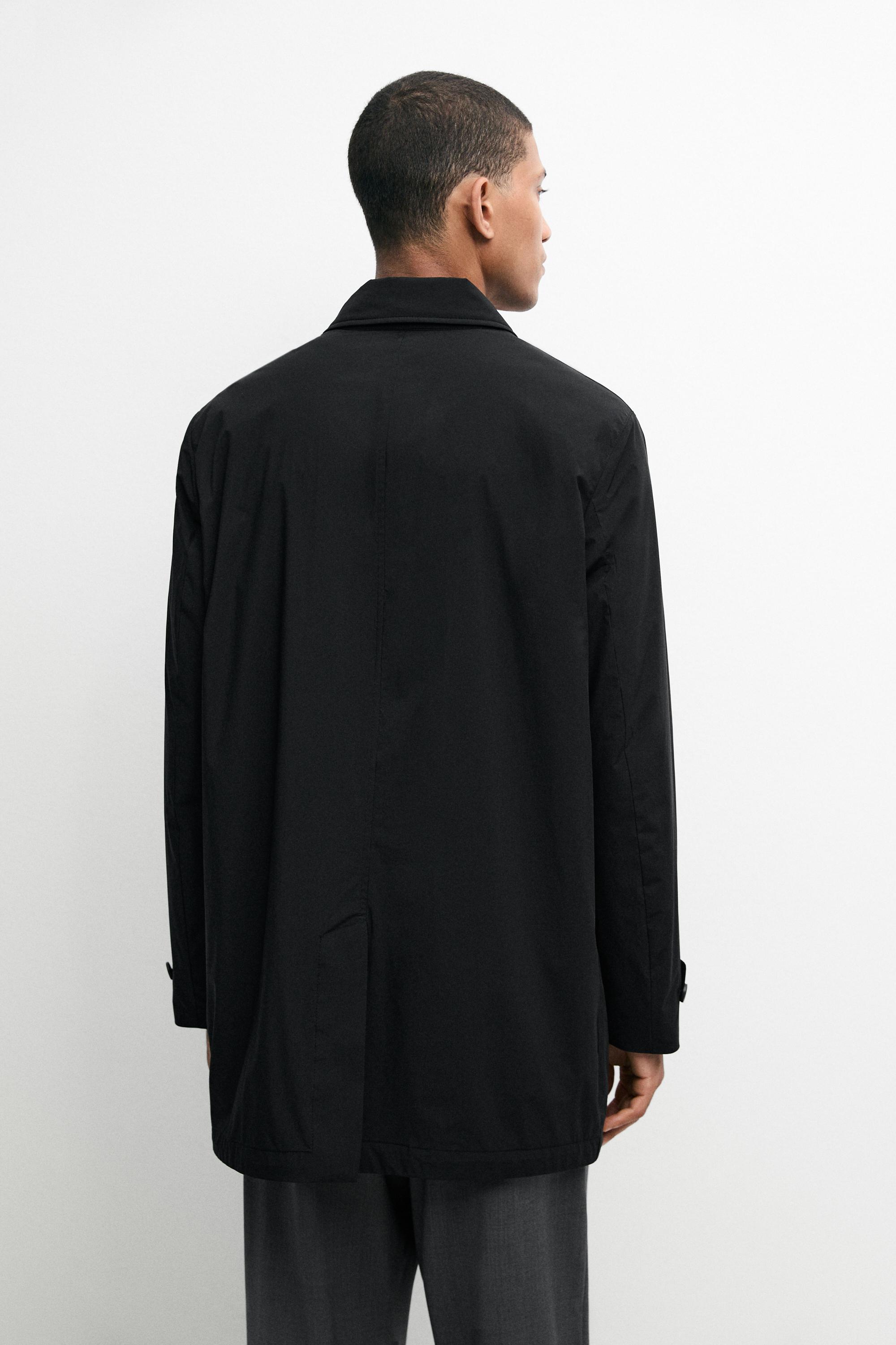 Technical fabric trench coat