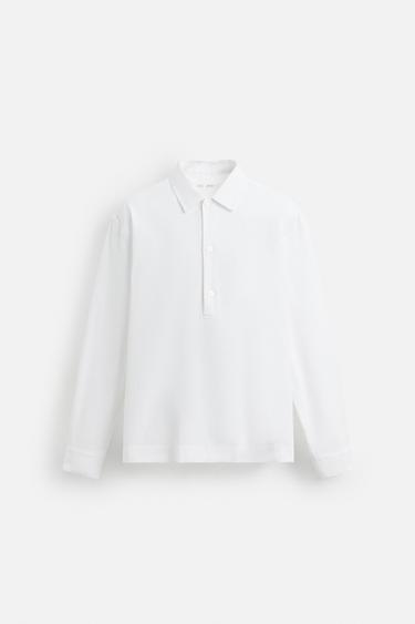 CAMISA POLO ALGODÓN - Blanco de Zara