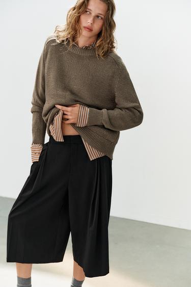 LONG PLEATED BERMUDA SHORTS — Black 2