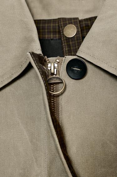 Zara ZW COLLECTION LIMITED EDITION WAXED TRENCH COAT - Light khaki