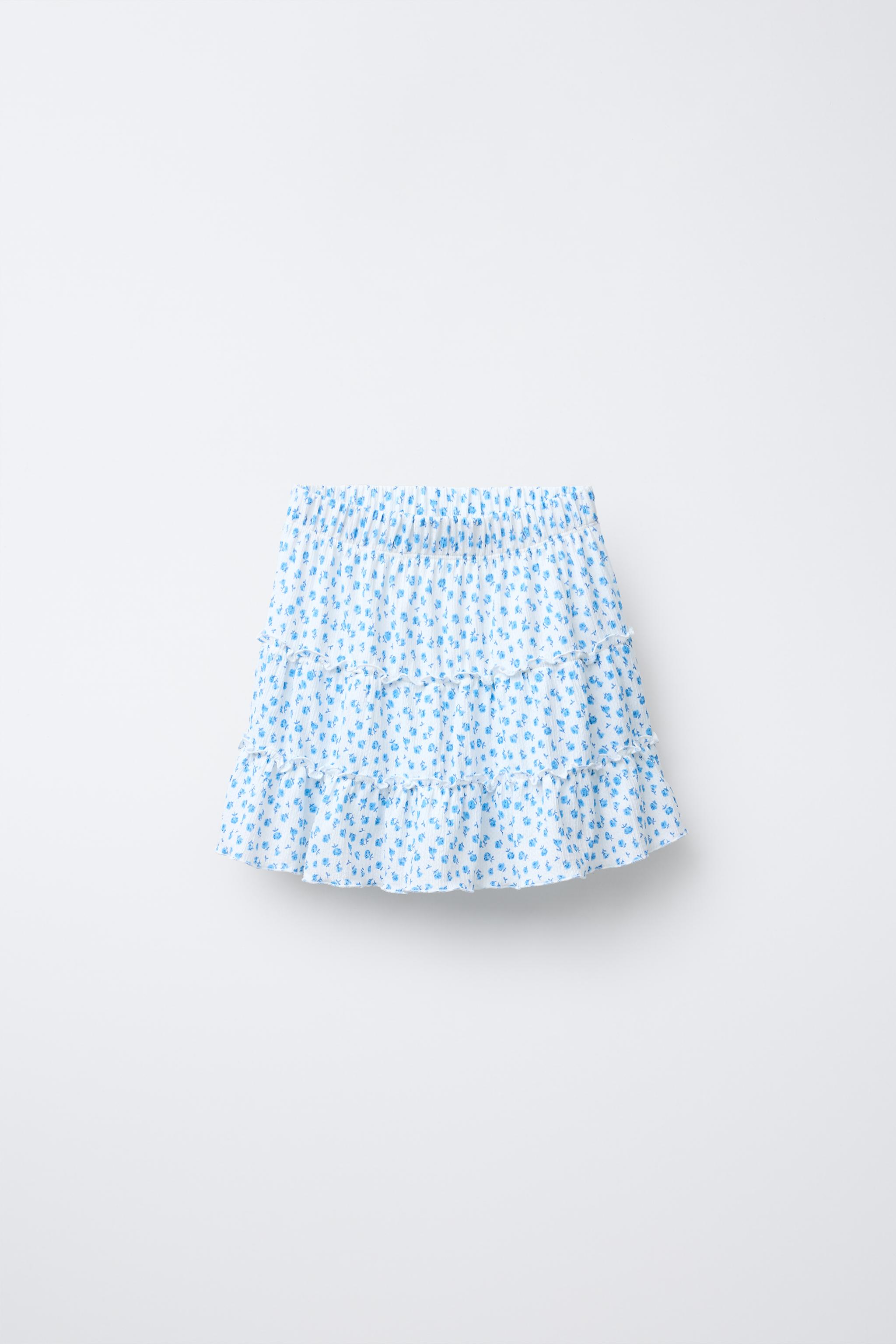 TEXTURED PRINT SKORT - Blue | ZARA United States