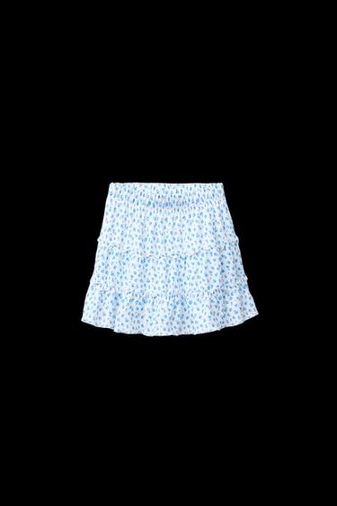 TEXTURED PRINT BERMUDA SKORT - Blue by Zara - Image 0
