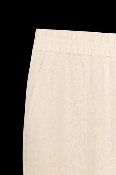 PANTALÓN BOMBACHO CON LINO - Arena de Zara