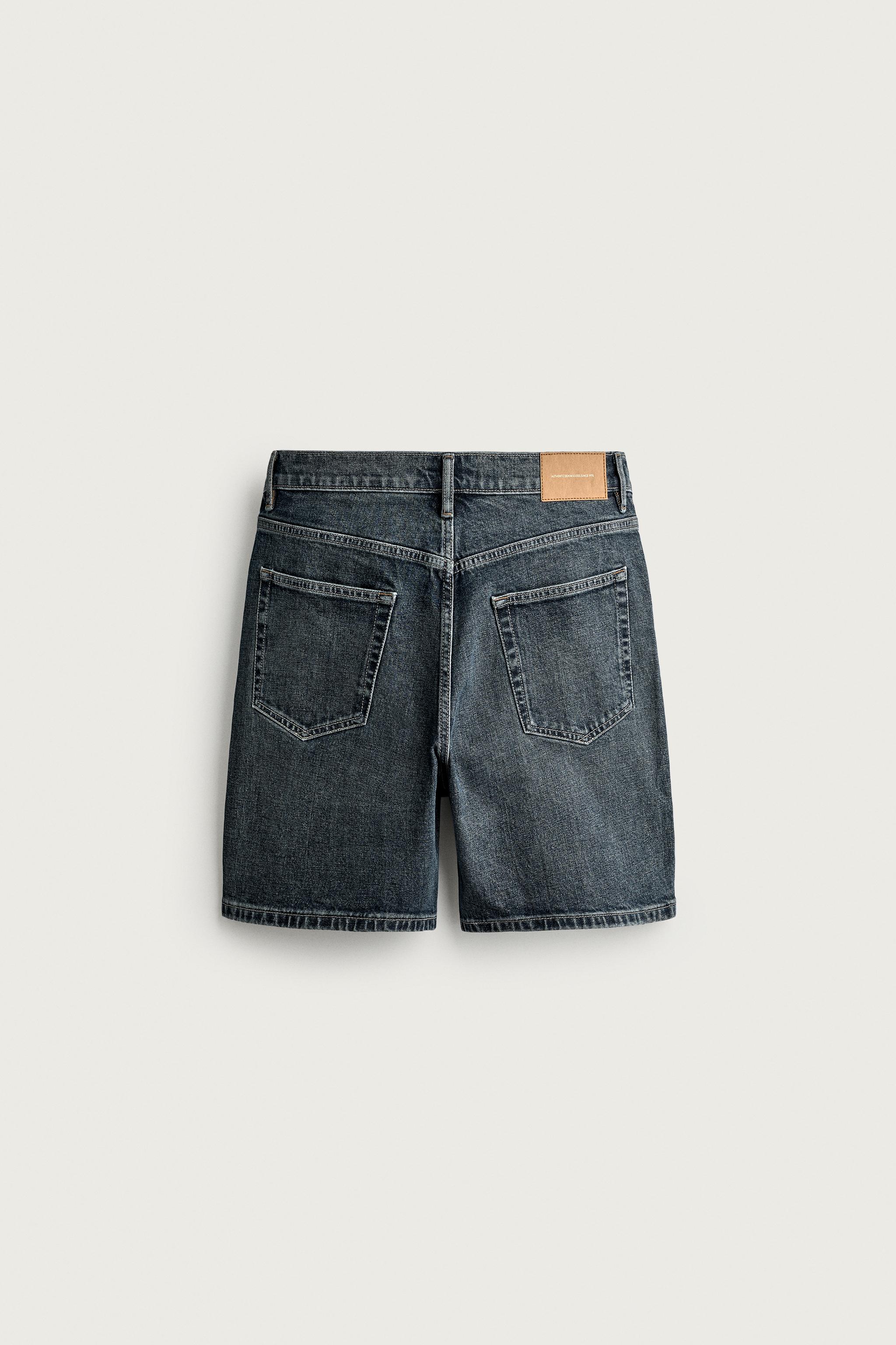 Мужские шорты Zara REGULAR FIT DENIM SHORTS — фото 8