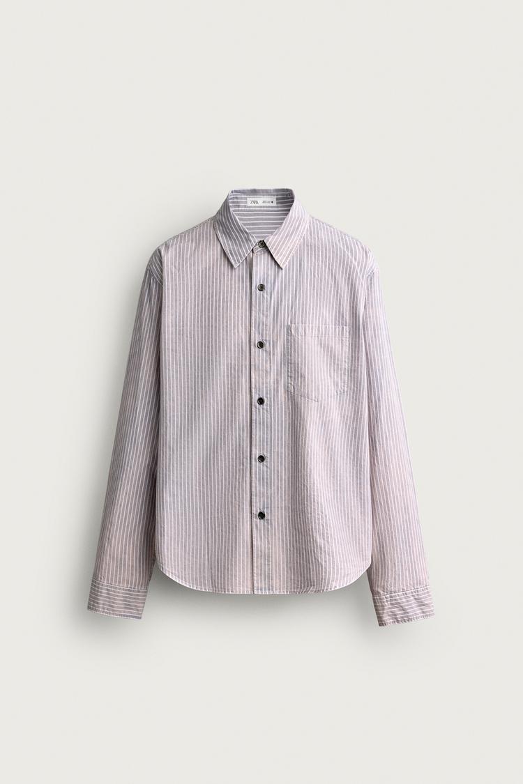 Camisa relaxed fit rayas acid wash
