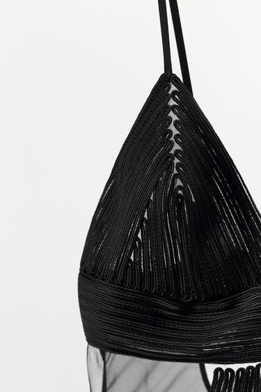 COMBINED TEXTURED BODYSUIT - Black by Zara - Image 6
