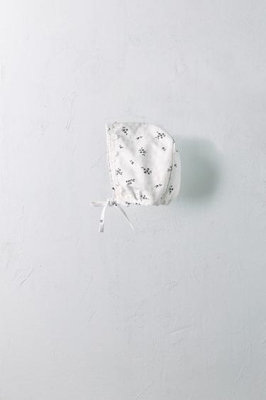 0-18 MONTHS/ SHINY FLORAL BONNET LIMITED EDITION - Printed by Zara - Image 0