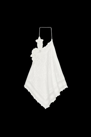 ZW COLLECTION ASYMMETRIC FLORAL TOP - White by Zara - Image 0