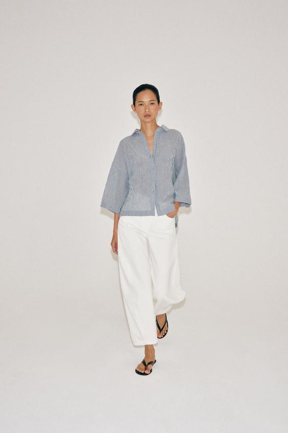 ZW COLLECTION SHORT SLEEVE SHIRT - Navy blue by Zara - Image 0