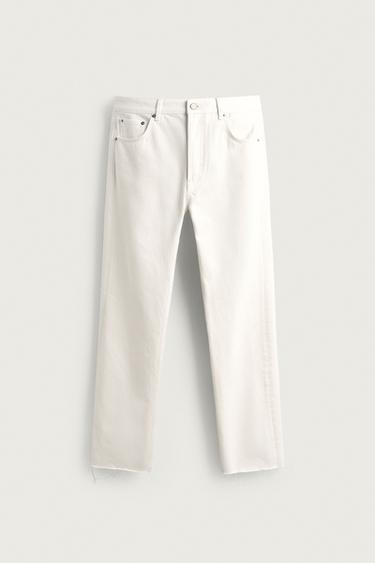 JEANS STRAIGHT FIT ACABAMENTO IRREGULAR - Branco da Zara