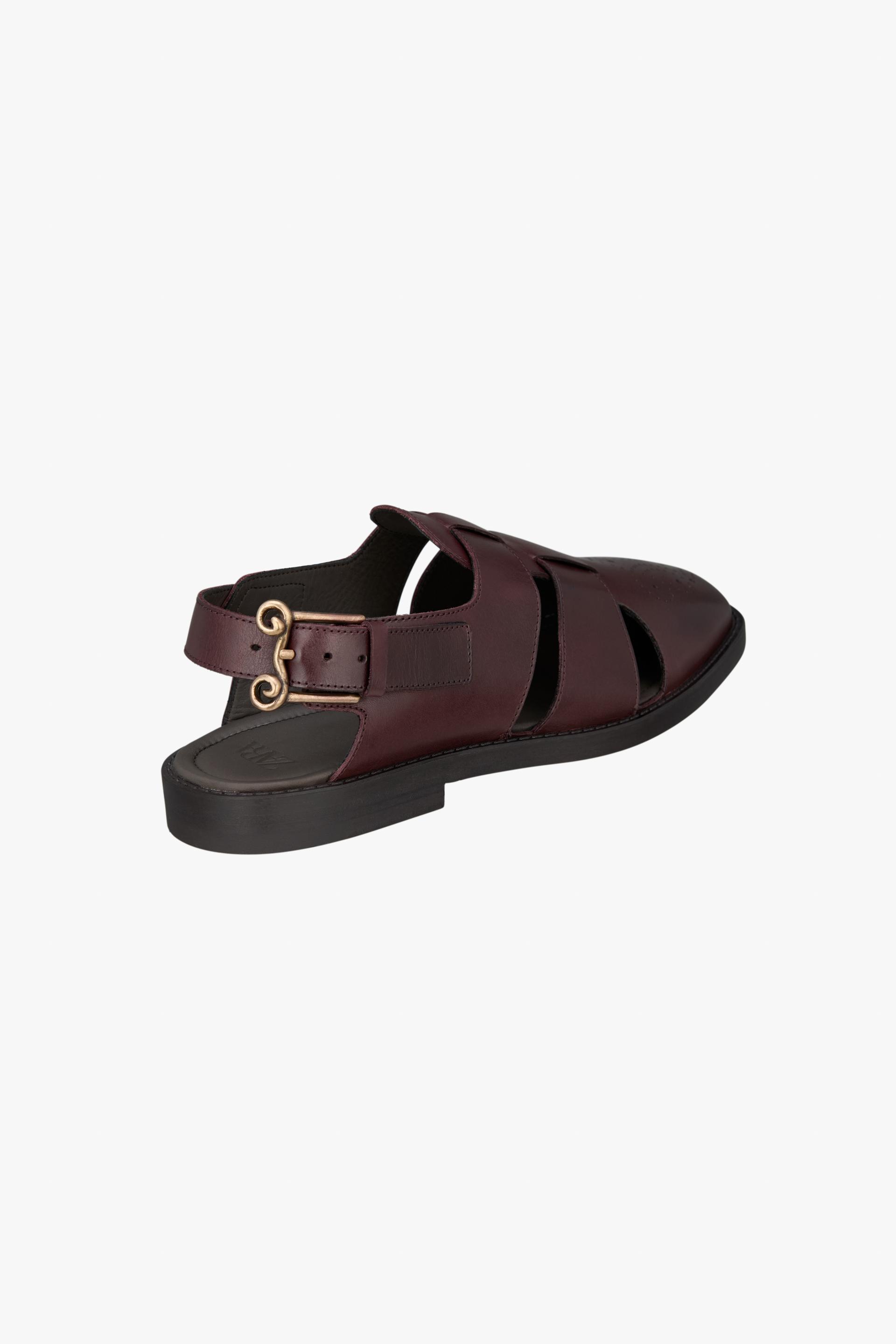 LEATHER CAGE SANDALS - LIMITED EDITION - Burgundy Red