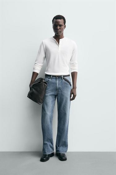 JEANS STRAIGHT FIT BOOTCUT ESTRUCTURA - Azul claro de Zara - Imagen 0