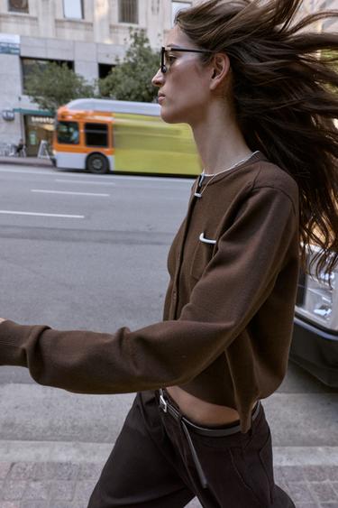 COMBINED KNIT CARDIGAN - Brown by Zara - Image 5