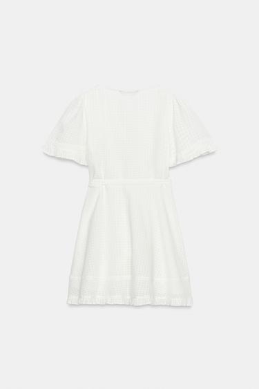 STRUCTURED WRAP MINI DRESS - Oyster-white by Zara - Image 5