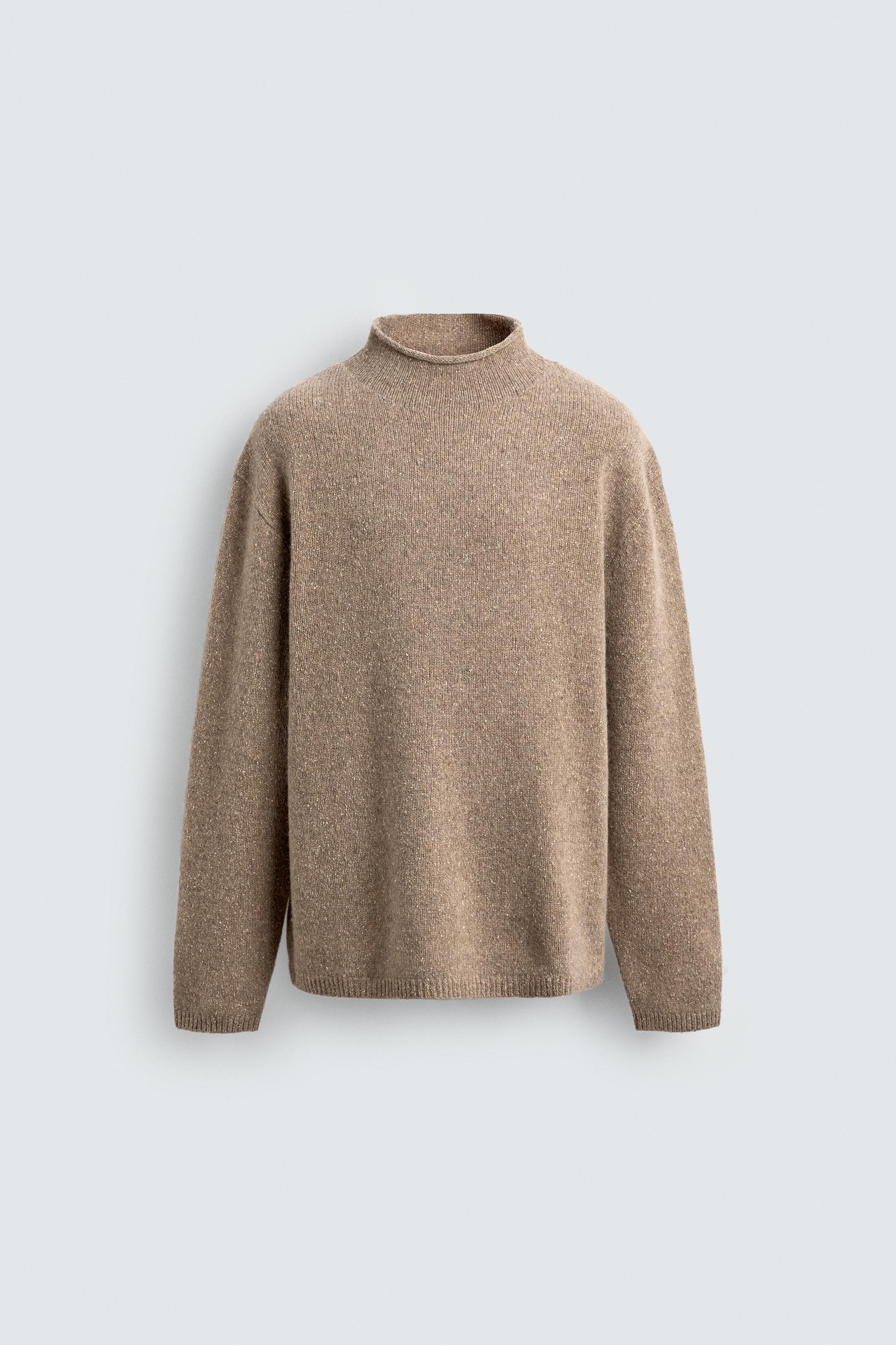 ウール-シルク混ボタン付きセーター - ベージュ | ZARA Japan / 日本