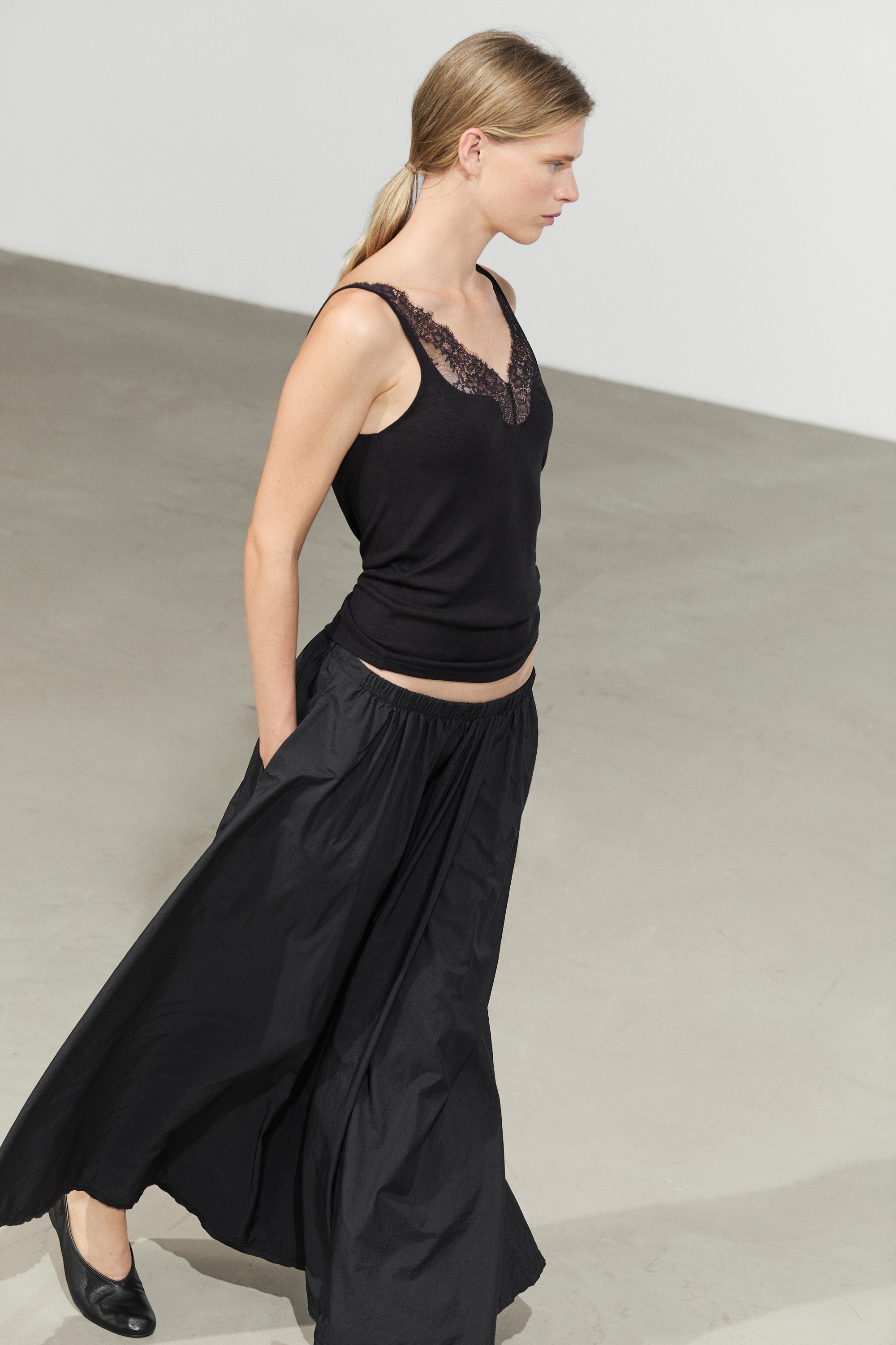 Strappy lace-trimmed camisole top