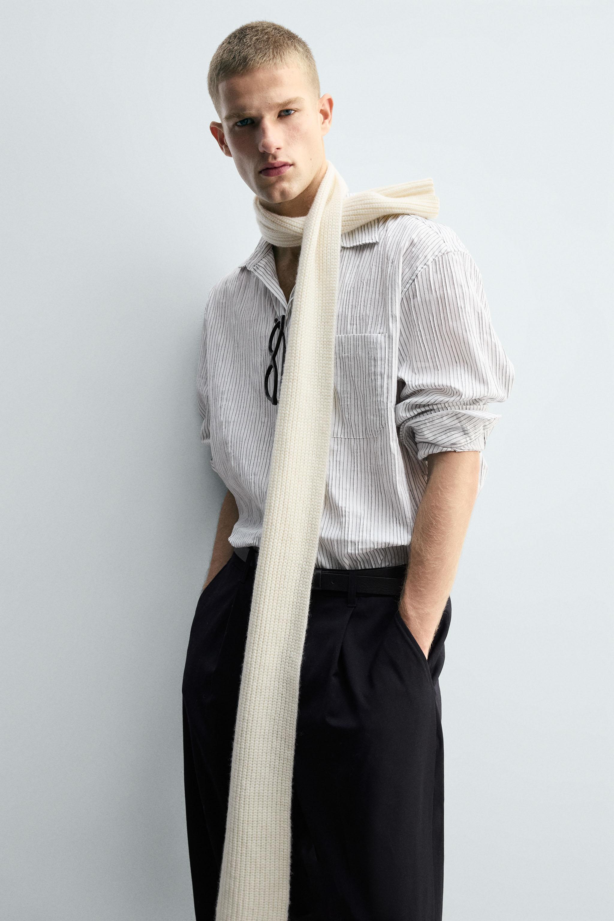 IRREGULAR STRIPED JACQUARD SHIRT