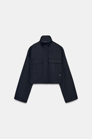 SHORT JACKET WITH HIGH NECK - Navy blue by Zara - Image 7