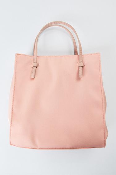 SATEEN HANDBAG - Pink by Zara