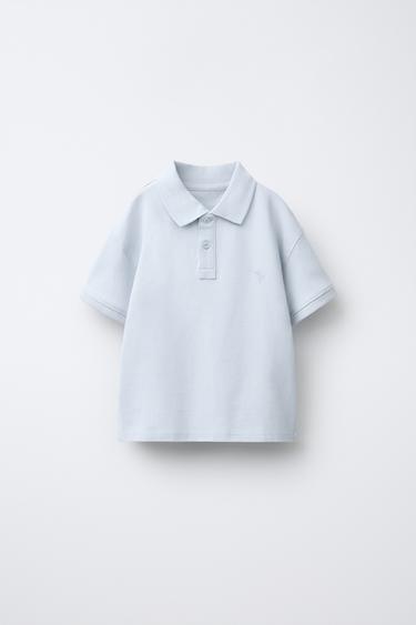 PLAIN BASIC POLO SHIRT - Light blue by Zara