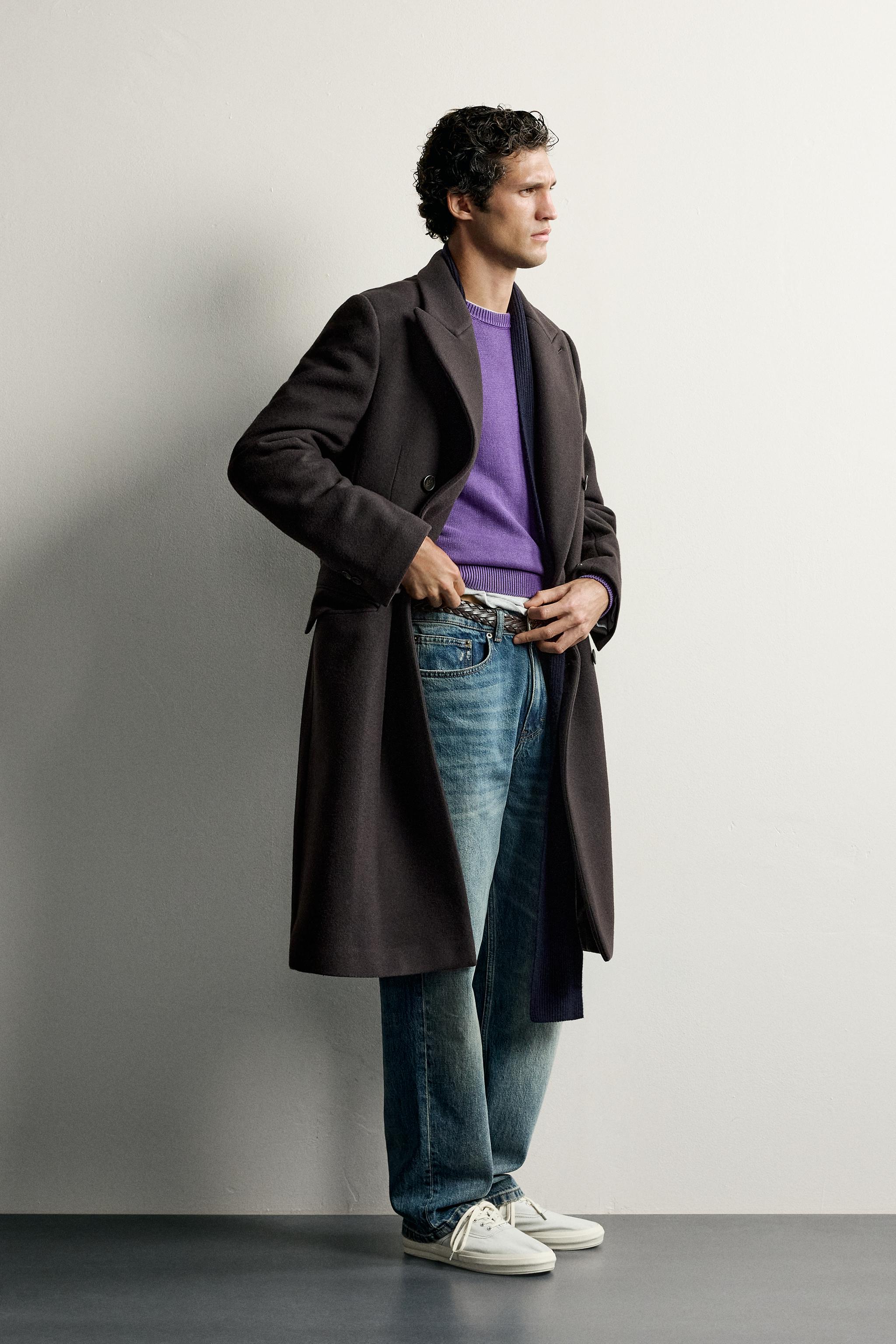 WOOL-BLEND DOUBLE-BREASTED COAT