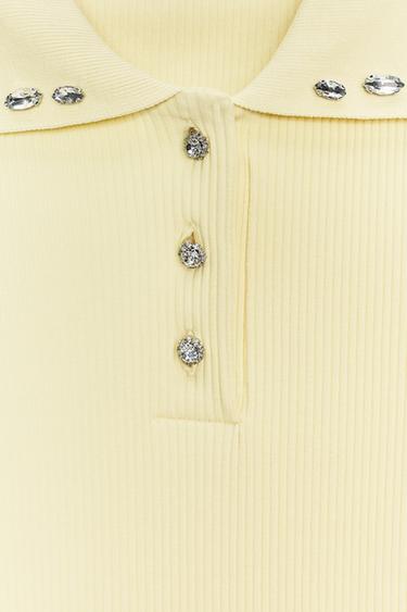 POLO CUELLO JOYA RIB - Amarillo de Zara