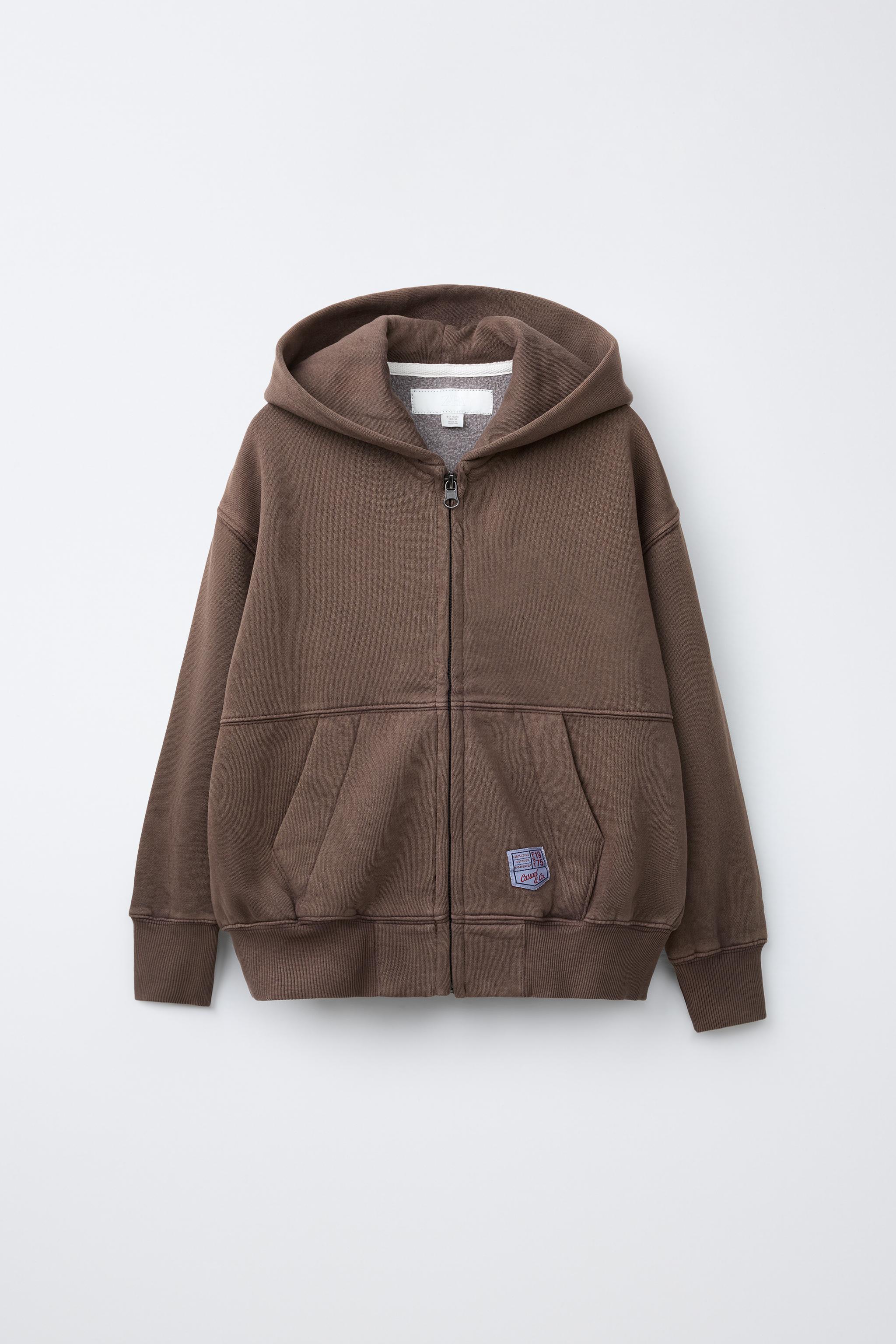 ZIP-UP SWEATSHIRT - Brown | ZARA Curaçao / Curazao