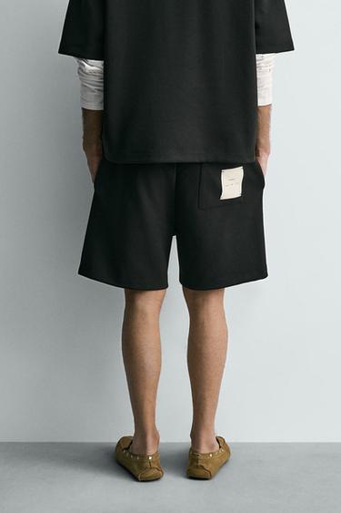 LABELLED JOGGER BERMUDA SHORTS - Black by Zara - Image 2