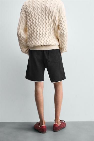 CONTRAST TOWELLING BERMUDA SHORTS - Navy blue de Zara - Image 2