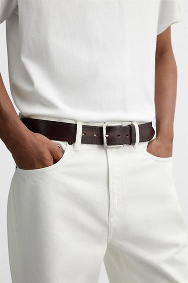 WIDE LEATHER BELT - Dark brown by Zara - Image 1