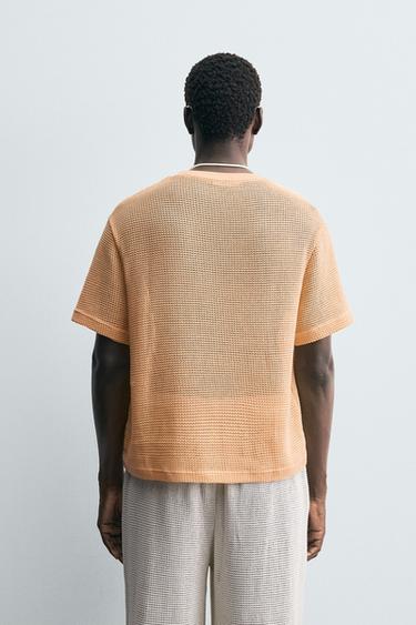 OPEN TEXTURED T-SHIRT - Tangerine by Zara - Image 2