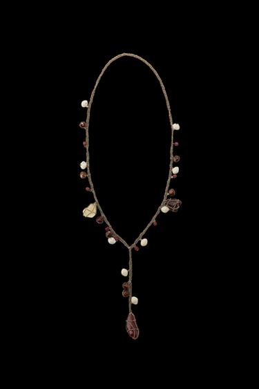 Zara CHAIN AND STONE NECKLACE - Aged gold - Image 0