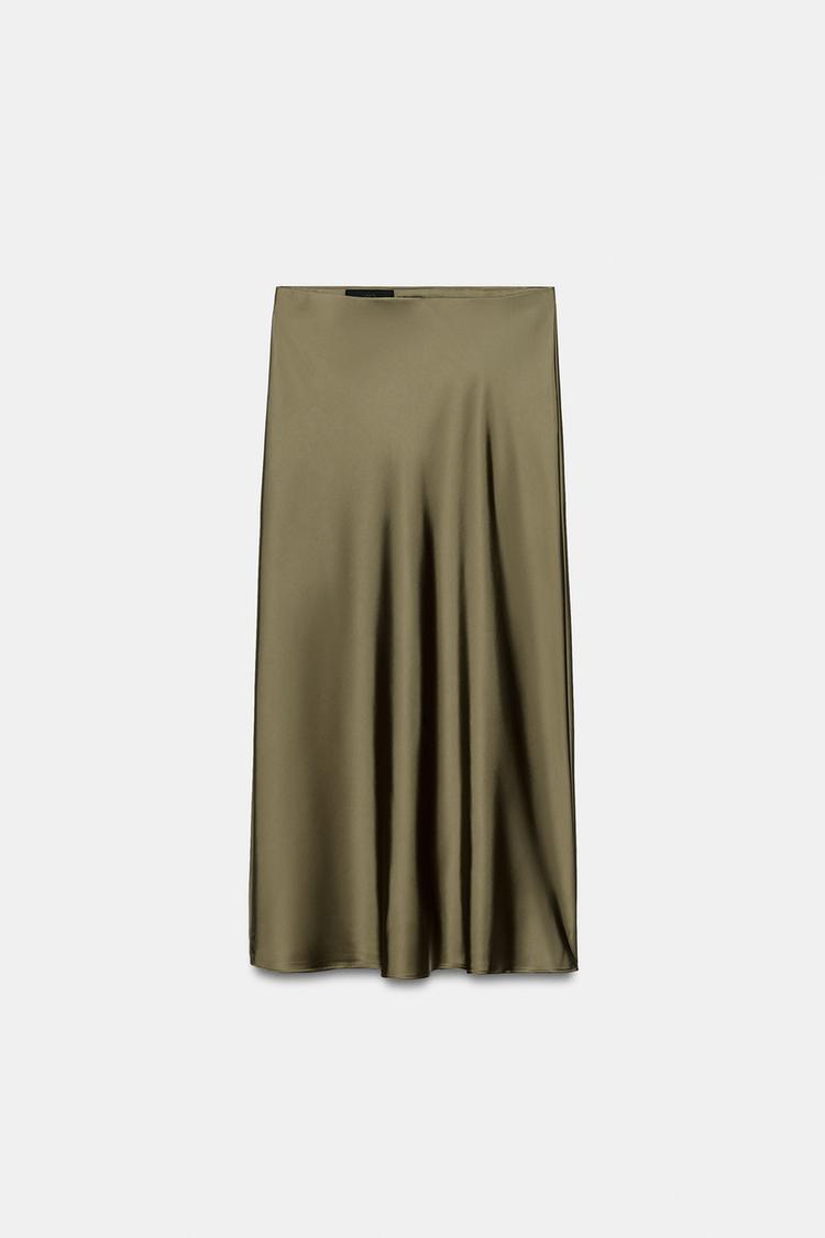 Falda midi de satín 5