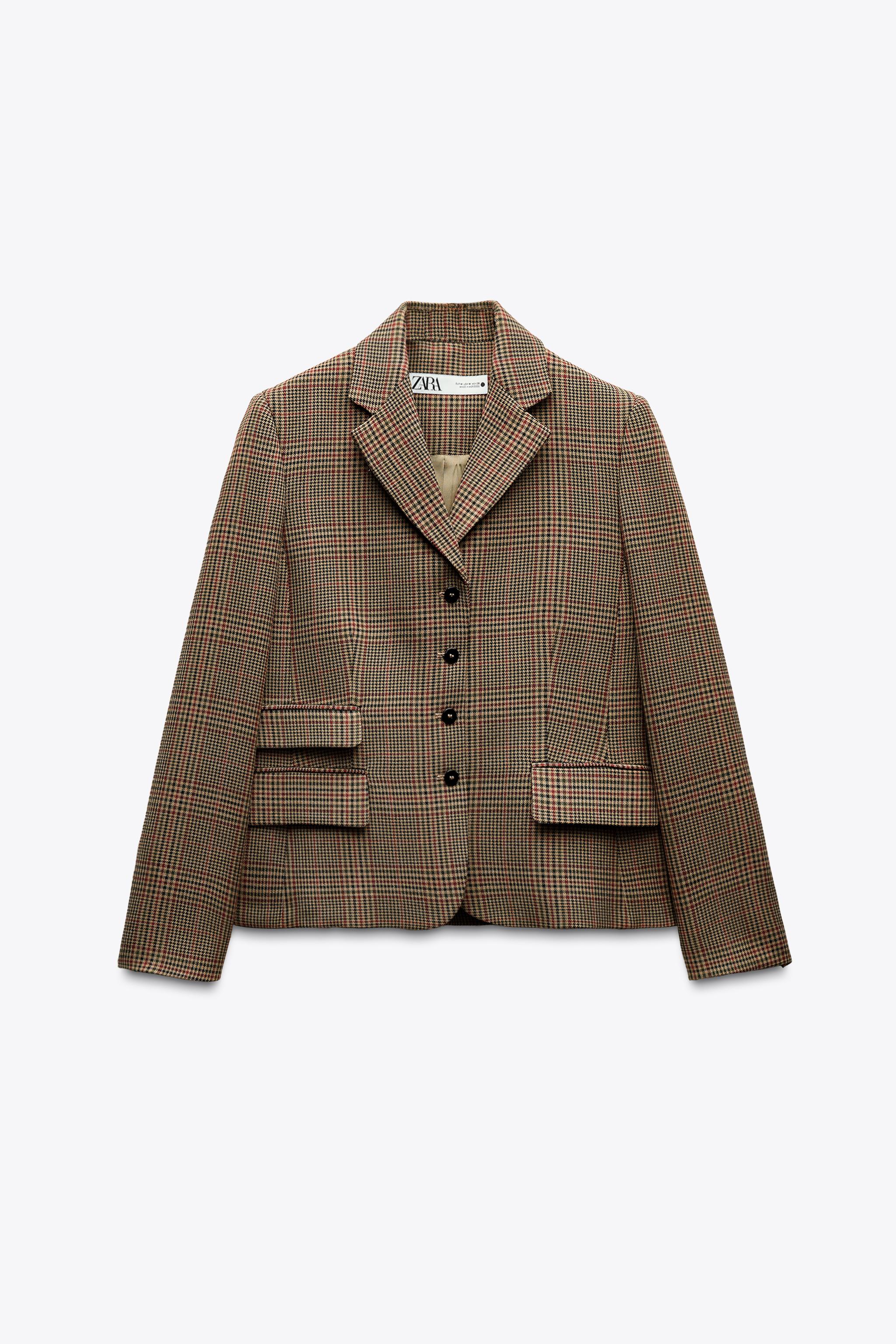 ZWコレクション チェック柄ブレザー - ライトブラウン | ZARA