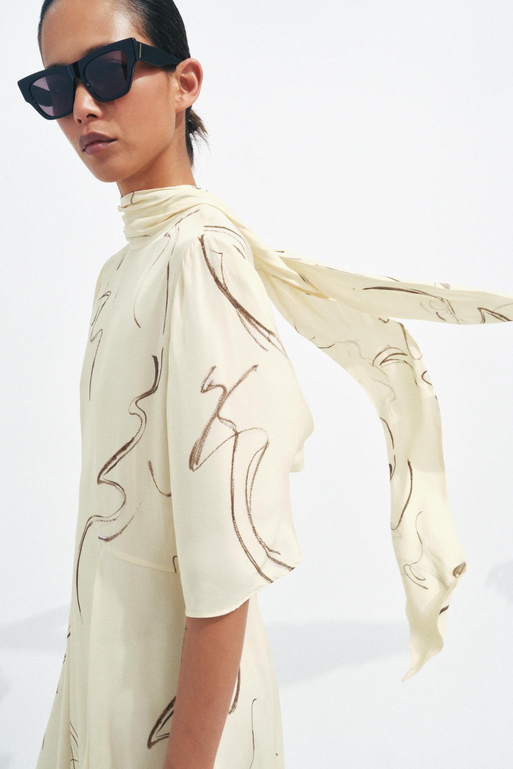 ZW COLLECTION PRINTED DRESS WITH TIES - image 2