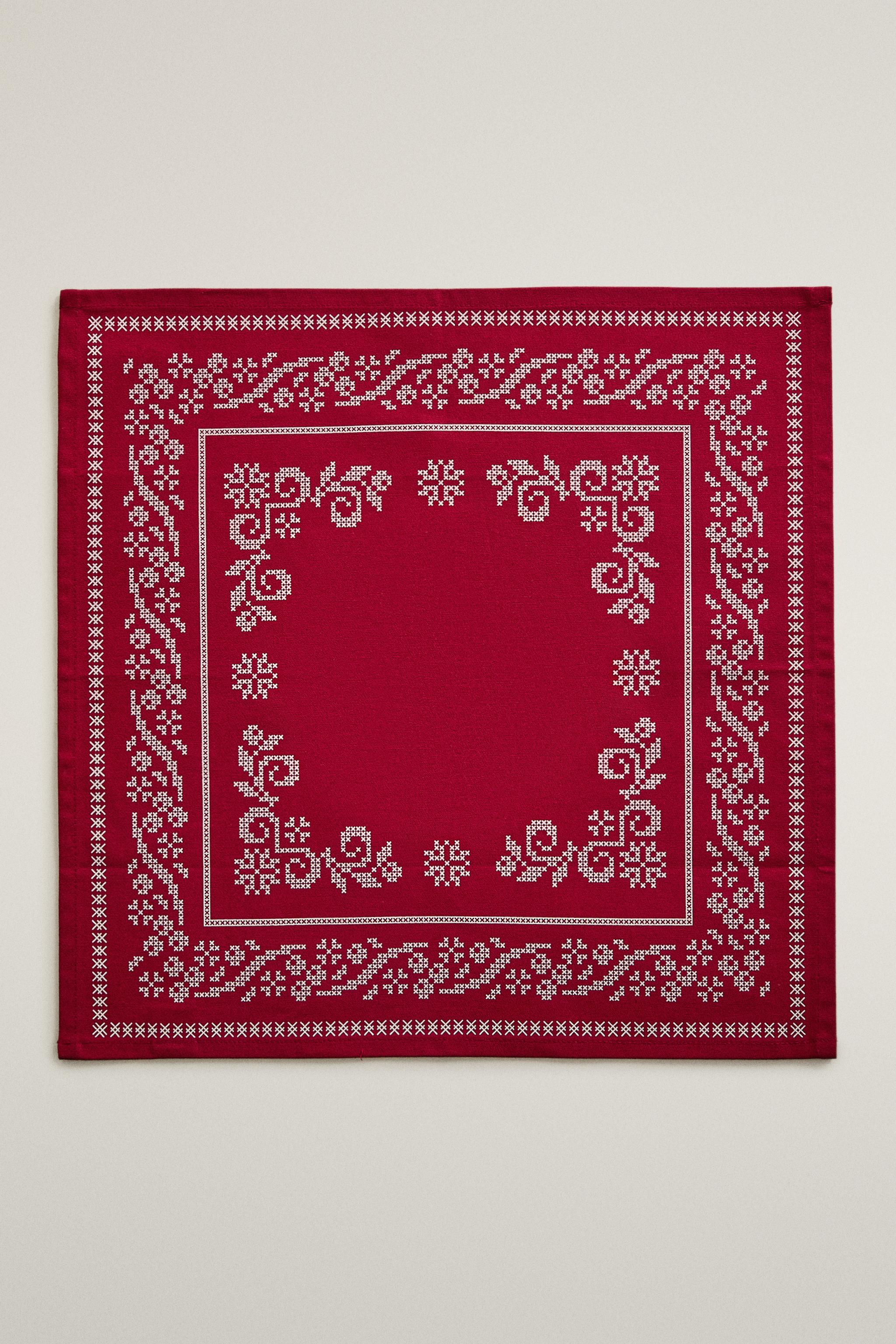 CHRISTMAS TRIM COTTON TABLECLOTH