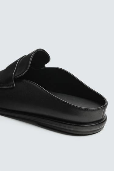 LEATHER MULE LOAFERS - Black by Zara - Image 2