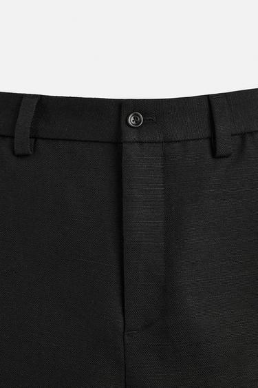 REGULAR FIT LINEN/COTTON BERMUDA SHORTS LIMITED EDITION - Black by Zara - Image 6